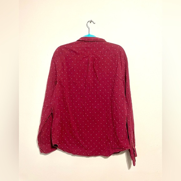 OLD NAVY Y2K Burgandy Button Down Collared Shirt Women's Size XL cabincore - Picture 5 of 7